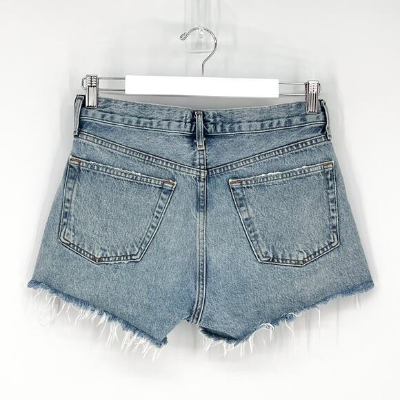 AGOLDE Parker Freewheeling Denim Shorts Women’s Size 26 High Rise Distressed - Picture 5 of 5